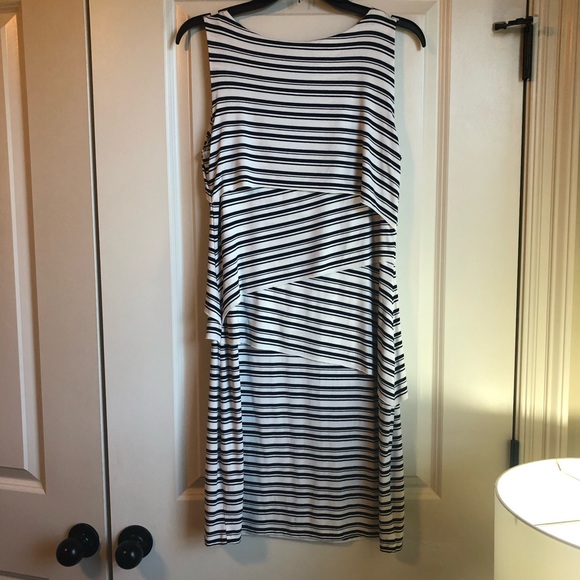 Cynthia Rowley Black & White Striped Sheath Dress - Picture 4 of 5